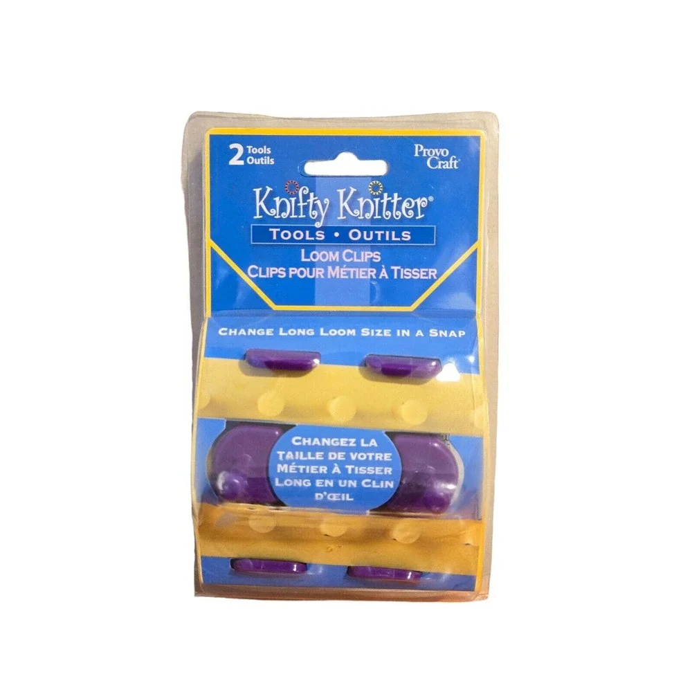 Provo Craft Knifty Knitter Loom Clips Includes 2 Purple Clips - Picture 1 of 3